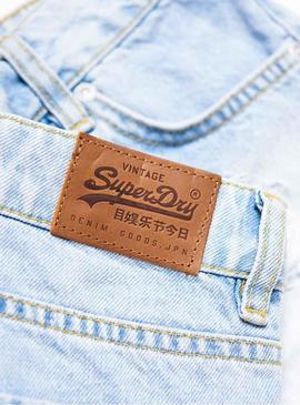 Short Superdry Eliza Light Denim Mujer