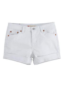 Short Levis Girlfriend Blanco Para Niña