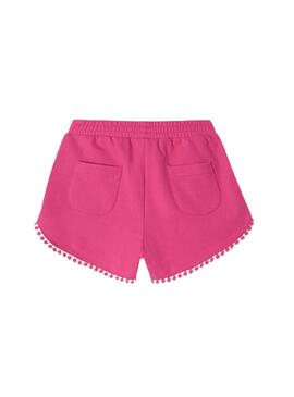 Short Mayoral Felpa Borlas Rosa Para Niña