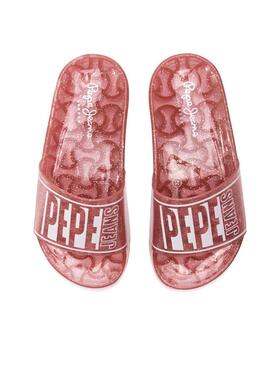 Chancla Pepe Jeans Wave Glitter Rosa Para Niña