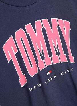 Camiseta Tommy Hilfiger Bold Varsity Marino Niña
