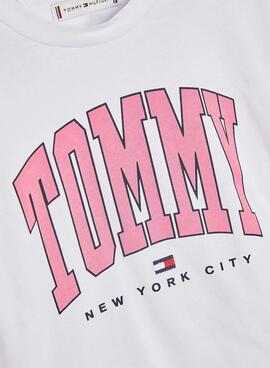 Camiseta Tommy Hilfiger Bold Varsity Blanca Niña
