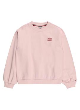 Sudadera Tommy Hilfiger Script Rosa para Niña