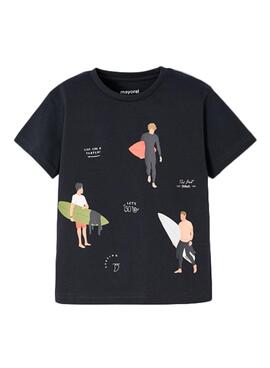 Camiseta Mayoral Surfing Negra para Niño