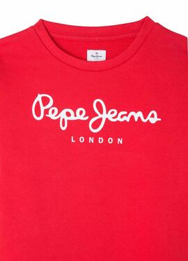 Sudadera Pepe Jeans Rose Logo Roja para Niña