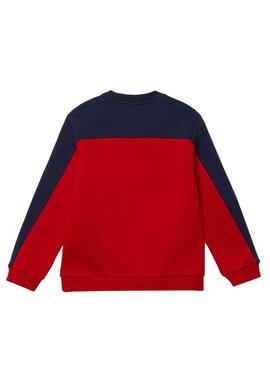 Sudadera Lacoste Colorblock Roja y Marino Niño 