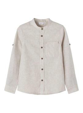 Camisa Name It Fish Camel Beige para Niño