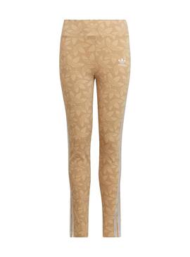 Leggings Adidas Originals Logos Beige para Niña