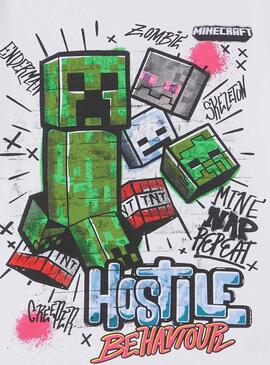 Camiseta Name It x Minecraft Blanca para Niño