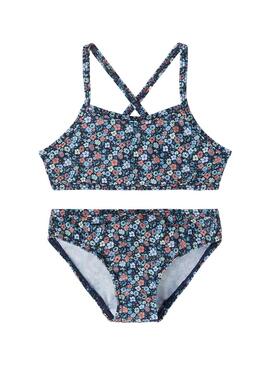 Bikini Name It Felina Flores Negro para Niña