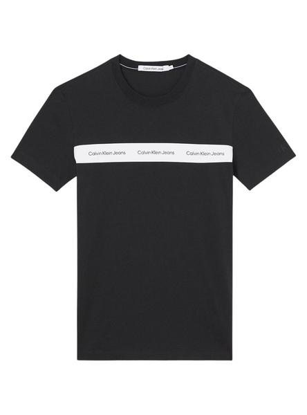 Camiseta Calvin Klein Contrast Instit Stripe Negra