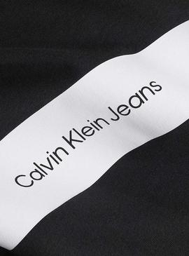 Camiseta Calvin Klein Contrast Instit Stripe Negra