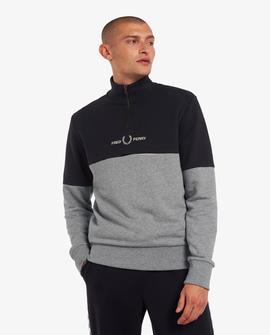 Sudadera Fred Perry Cremallera Gris Para Hombre