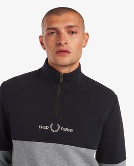 Sudadera Fred Perry Cremallera Gris Para Hombre