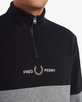 Sudadera Fred Perry Cremallera Gris Para Hombre