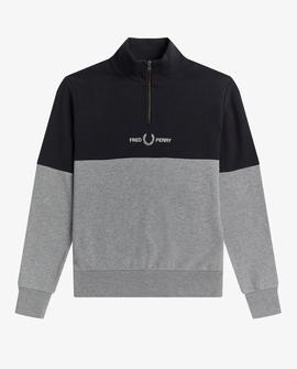 Sudadera Fred Perry Cremallera Gris Para Hombre