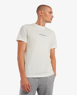 Camiseta Fred Perry Básica Blanca Para Hombre