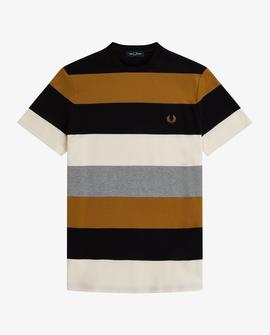 Camiseta Fred Perry Rayas Multicolor Para Hombre