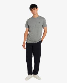 Camiseta Fred Perry Cuello Redondo Gris Para Hombre