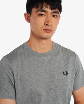 Camiseta Fred Perry Cuello Redondo Gris Para Hombre