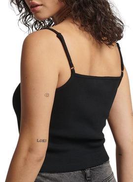 Camiseta Superdry Code Tirantes Negra para Mujer
