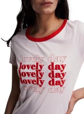 Camiseta Naf Naf Lovely Day Blanca para Mujer