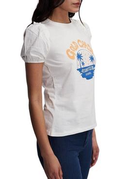 Camiseta Naf Naf Resort Club Blanca para Mujer