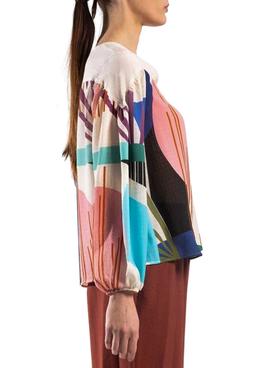 Camisa Naf Naf Estampada Multicolor Formas Mujer