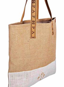 Bolso Popa Marilyn Shooper Camel y Blanco Mujer