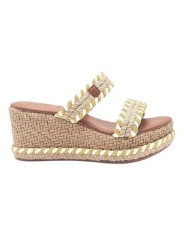 Sandalias Popa Marion Cuña Amarillo para Mujer