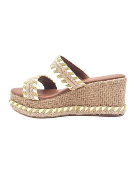 Sandalias Popa Marion Cuña Amarillo para Mujer