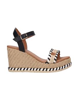 Sandalias Popa Miramar Cuña Negras para Mujer