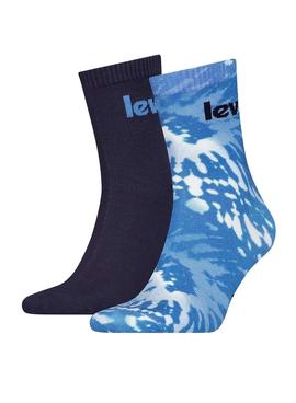 Pack 2 Calcetines Levis Tie Dye Azules Unisex