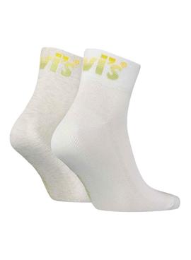 Calcetines Levis Blancos Logo Degradado Unisex