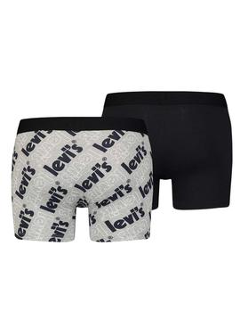 Pack 2 Calzoncillos Levis Poster Logo Gris Hombre