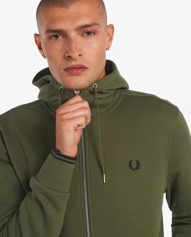 Chaqueta Deportiva Fred Perry Básica Verde Para Hombre