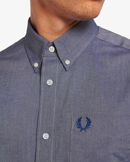 Camisa Fred Perry Lisa Azul Para Hombre