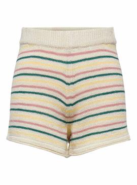 Short Only Fricca Rayas Beige Multi para Mujer