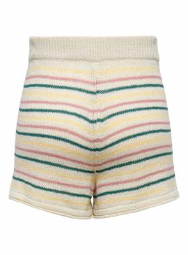 Short Only Fricca Rayas Beige Multi para Mujer