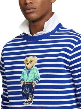 Sudadera Polo Ralph Lauren Rayas Bear Azul Hombre