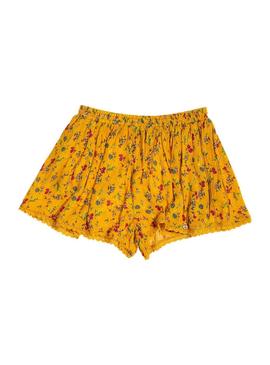 Shorts Superdry Dylan Flores Amarillo Mujer