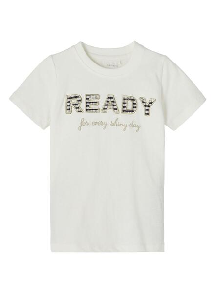 Camiseta Name It Frido Ready Blanca para Niña