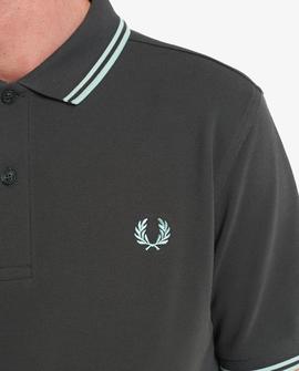 Polo Fred Perry Básico Ribetes Verde Para Hombre