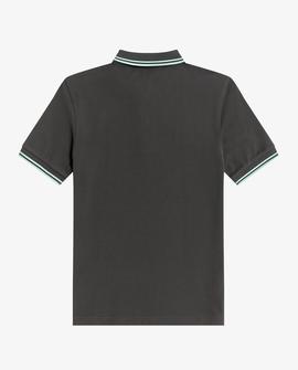 Polo Fred Perry Básico Ribetes Verde Para Hombre