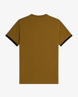 Camiseta Fred Perry Contraste Marrón Para Hombre