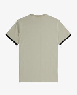 Camiseta Fred Perry Contraste Gris Para Hombre