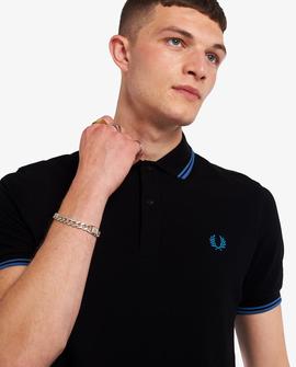 Polo Fred Perry Básico Ribetes Negro Para Hombre