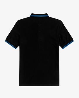 Polo Fred Perry Básico Ribetes Negro Para Hombre