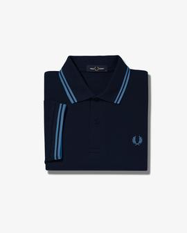 Polo Fred Perry Básico Ribetes Negro Para Hombre