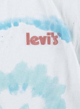Camiseta Levis Parches Tie Dye Blanca para Niña